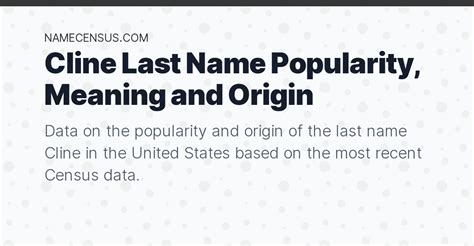 cline surname origin.